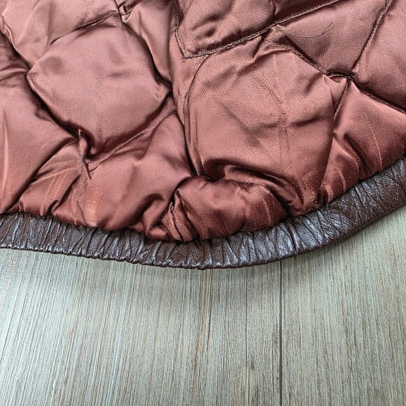 Eddie Bauer Vintage Women's Jacket Leather Winter Down-filled - Picture 11 of 13